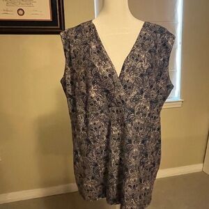 Chic Blue Patterned Women's Blouse